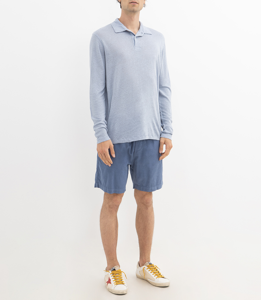 LINEN POLO LS