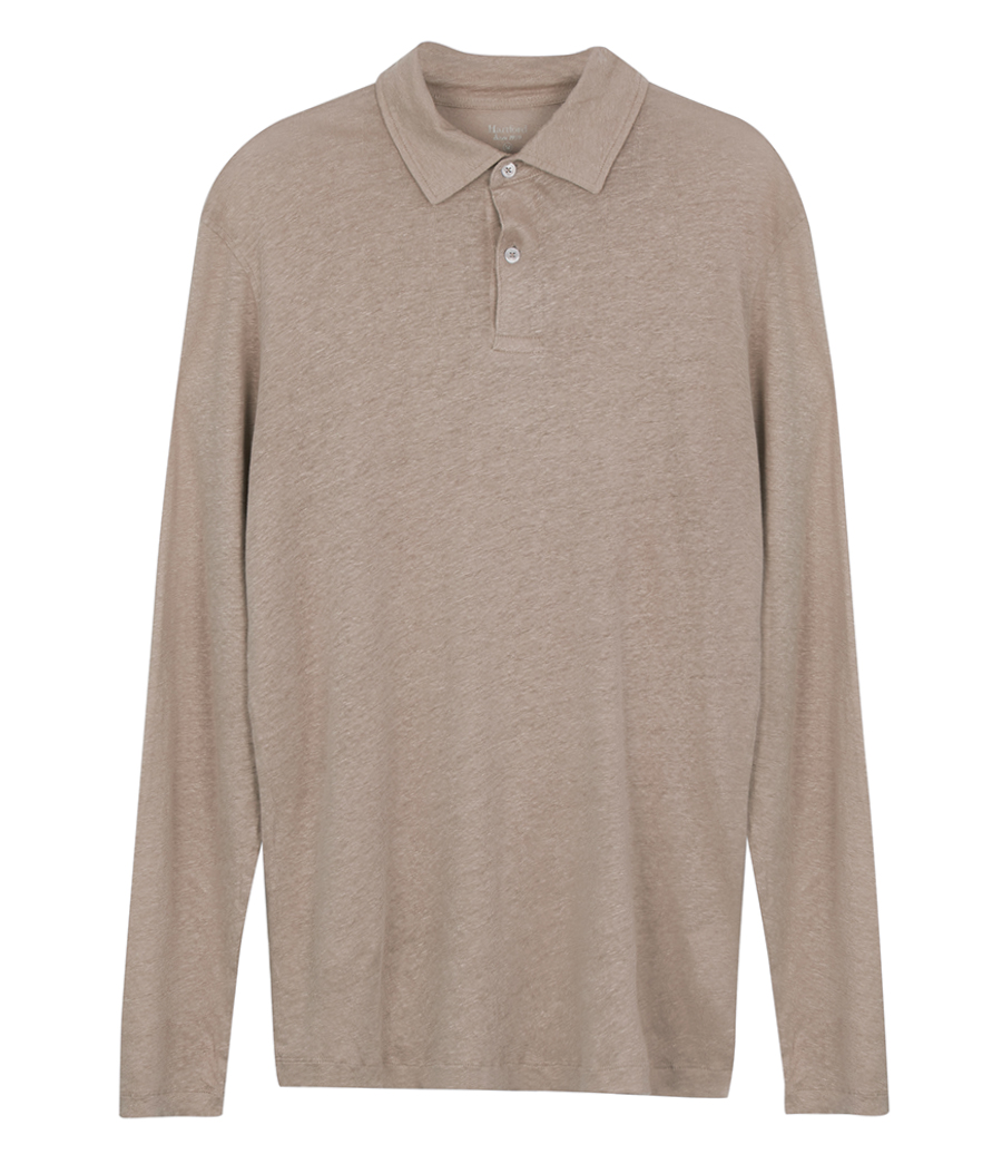 HARTFORD - LINEN POLO LS