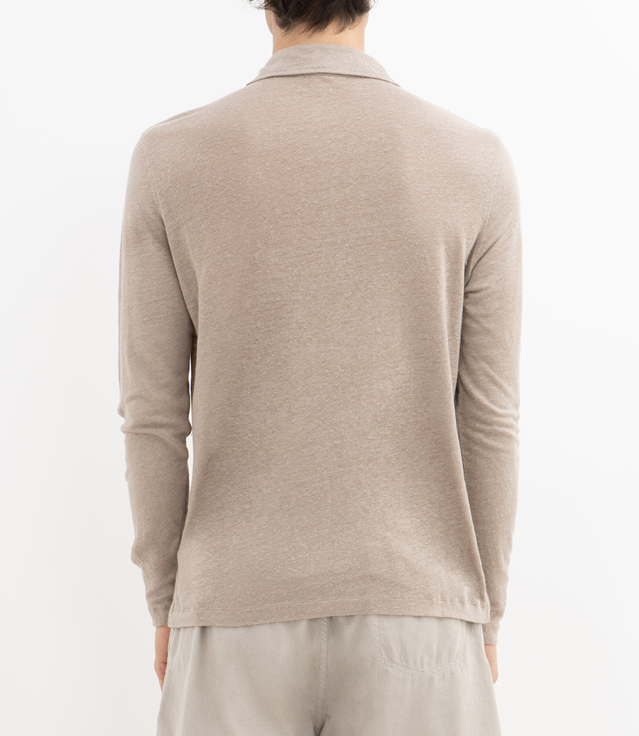 LINEN POLO LS