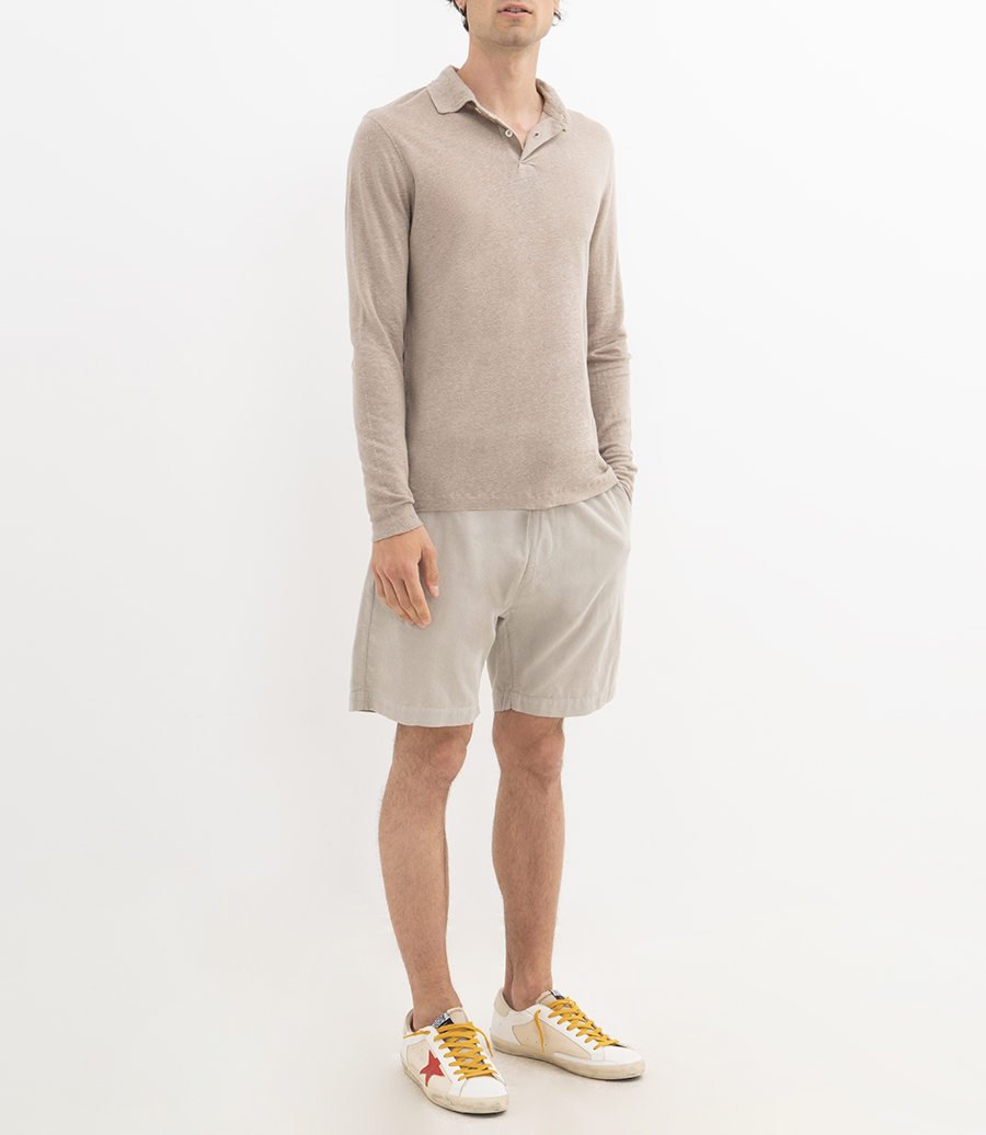 LINEN POLO LS