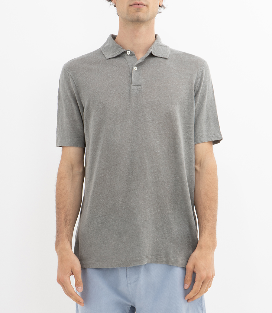 LINEN POLO SS