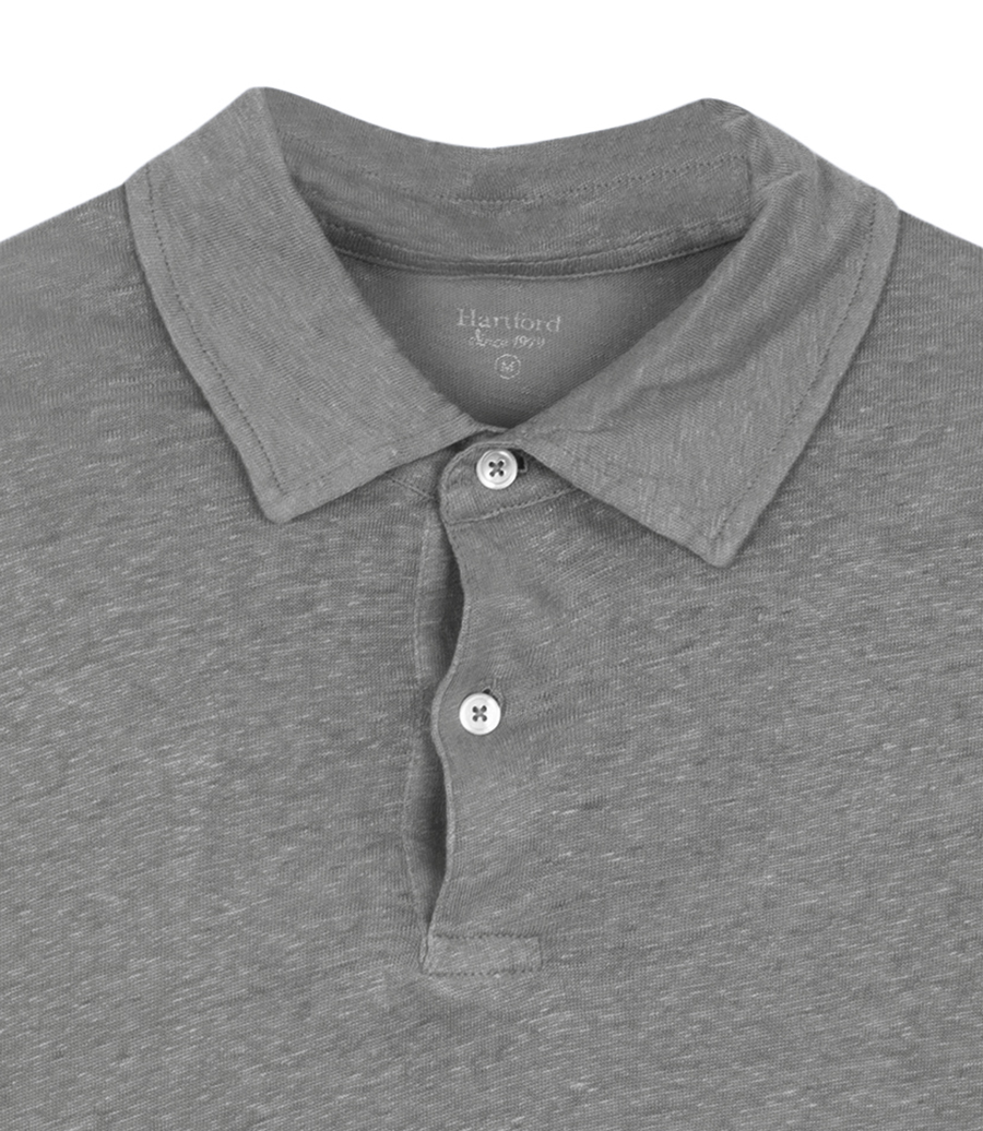 LINEN POLO SS