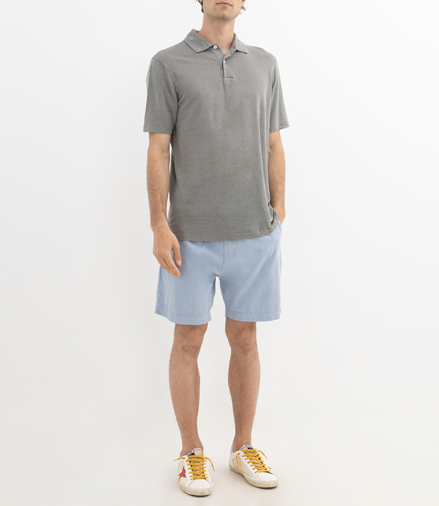 LINEN POLO SS