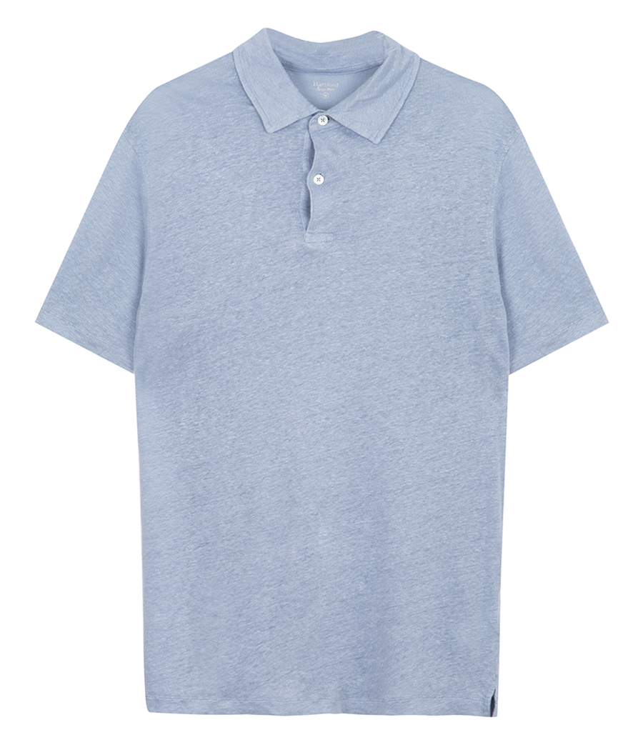 HARTFORD - LINEN POLO SS
