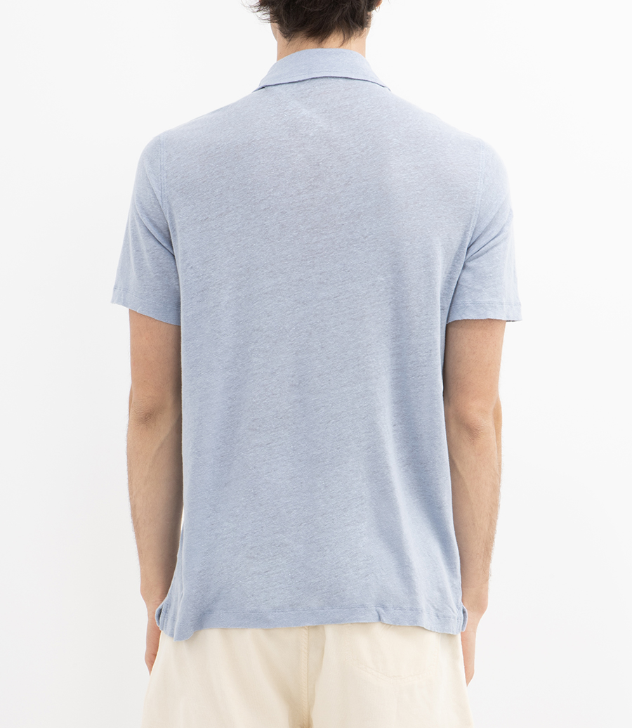 LINEN POLO SS