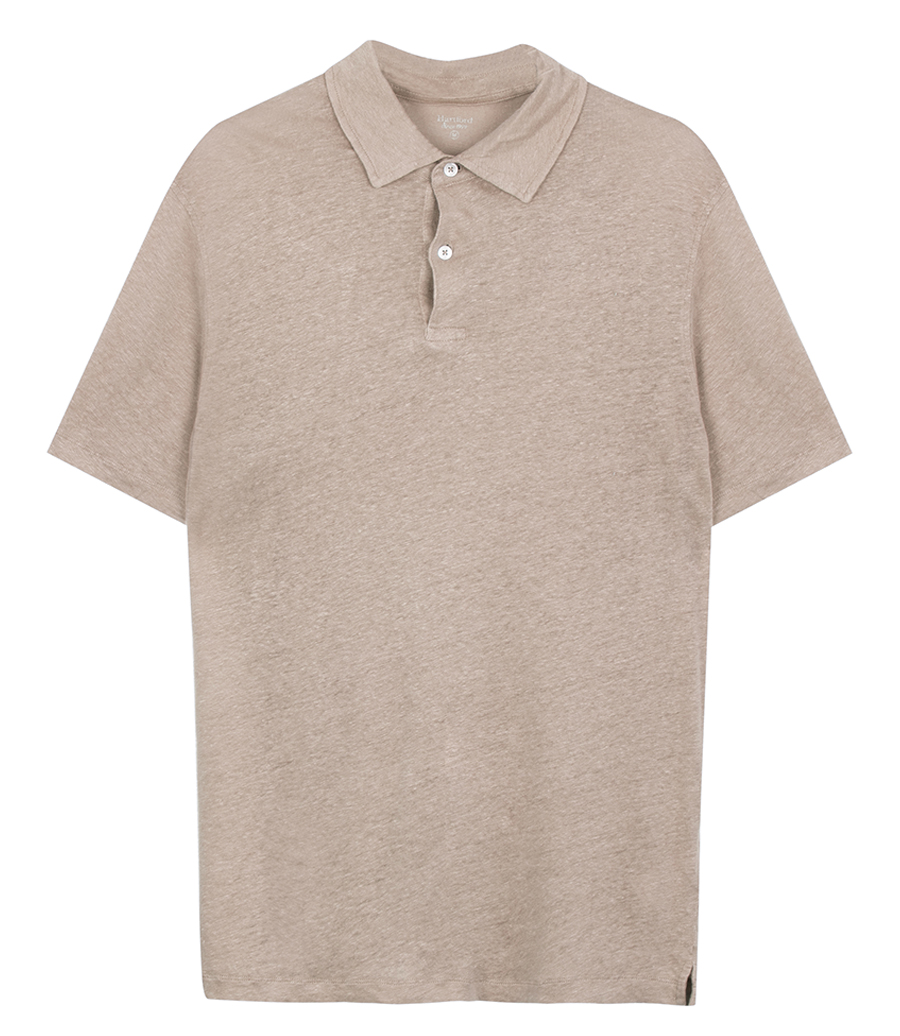 HARTFORD - LINEN POLO SS