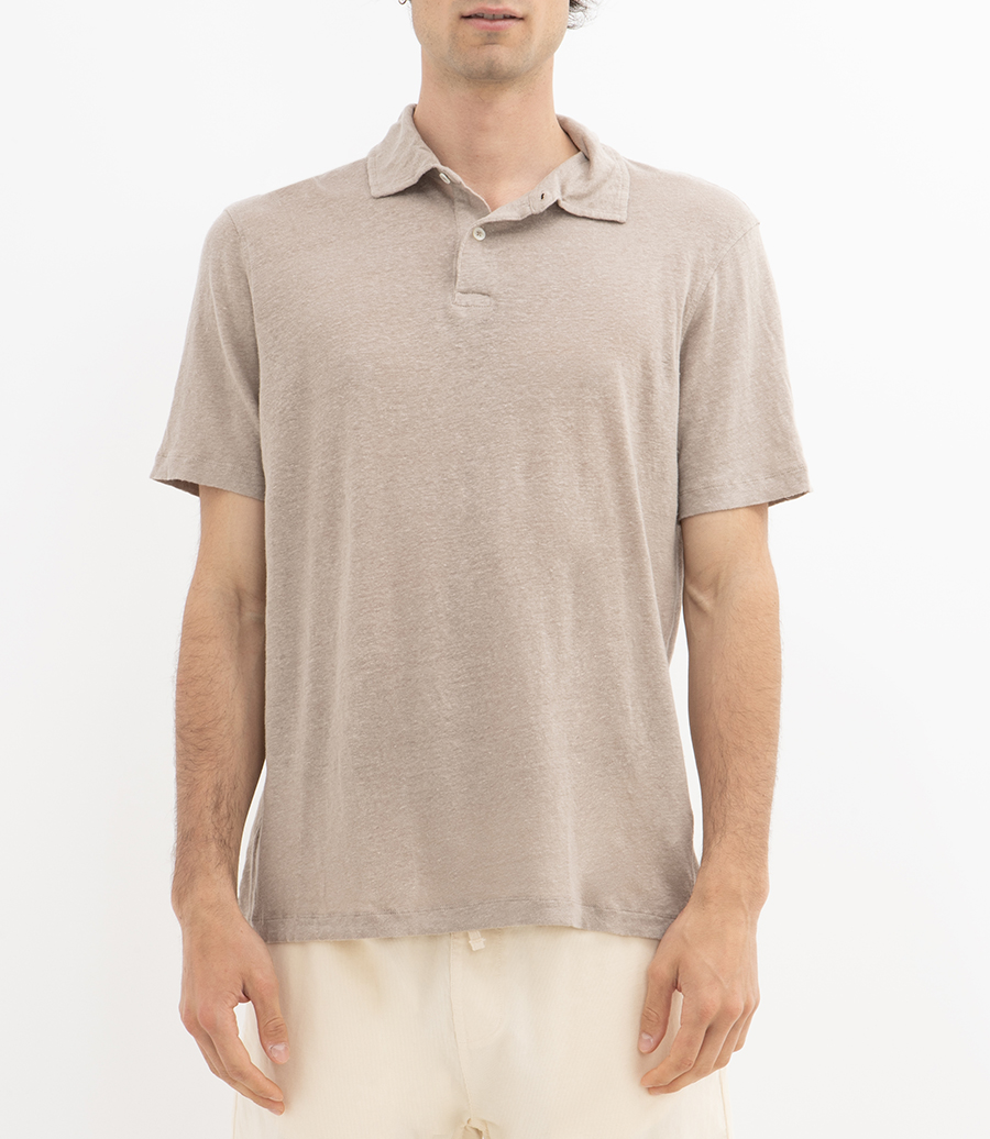 LINEN POLO SS