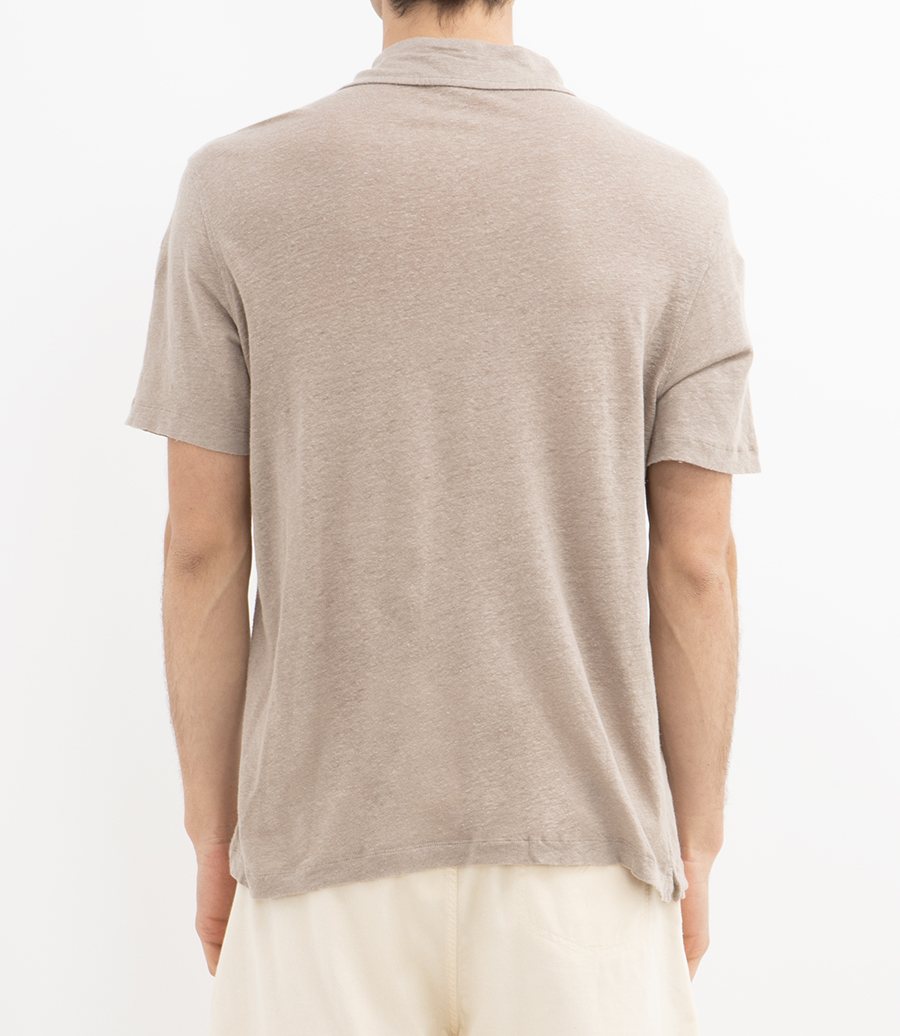 LINEN POLO SS