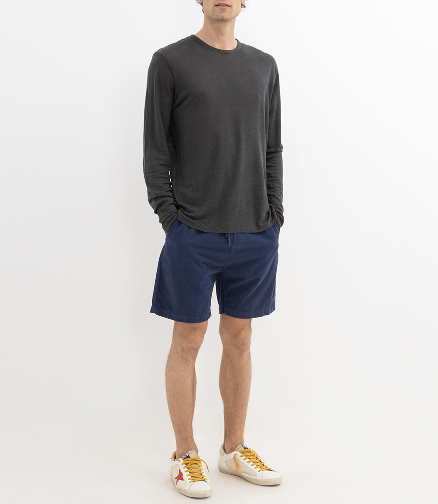 LINEN CREW LS