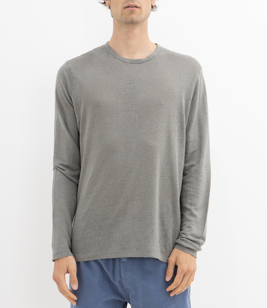 LINEN CREW LS