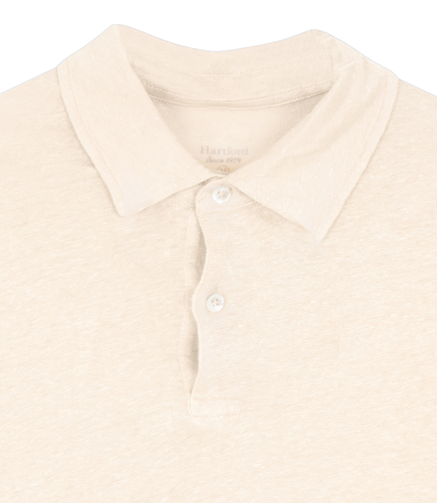 LINEN POLO SS