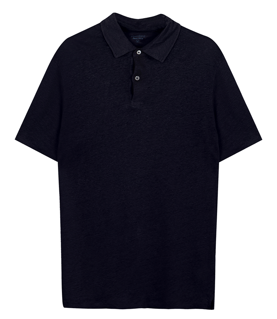 HARTFORD - LINEN POLO SS