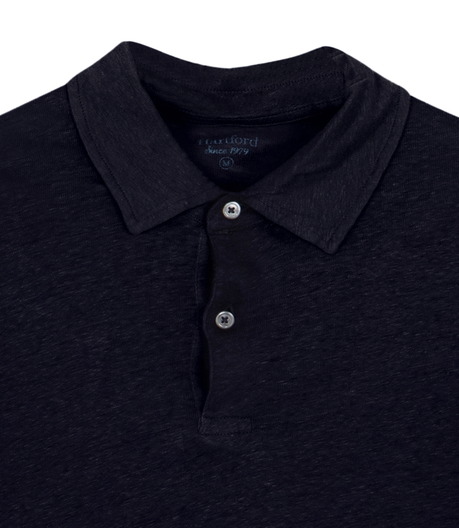 LINEN POLO SS