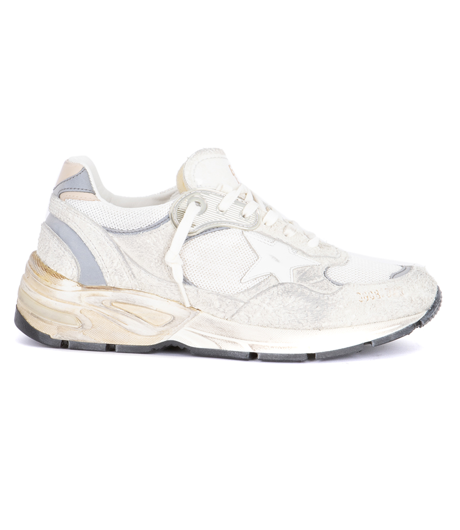 GOLDEN GOOSE  - WHITE LEATHER STAR RUNNING DAD