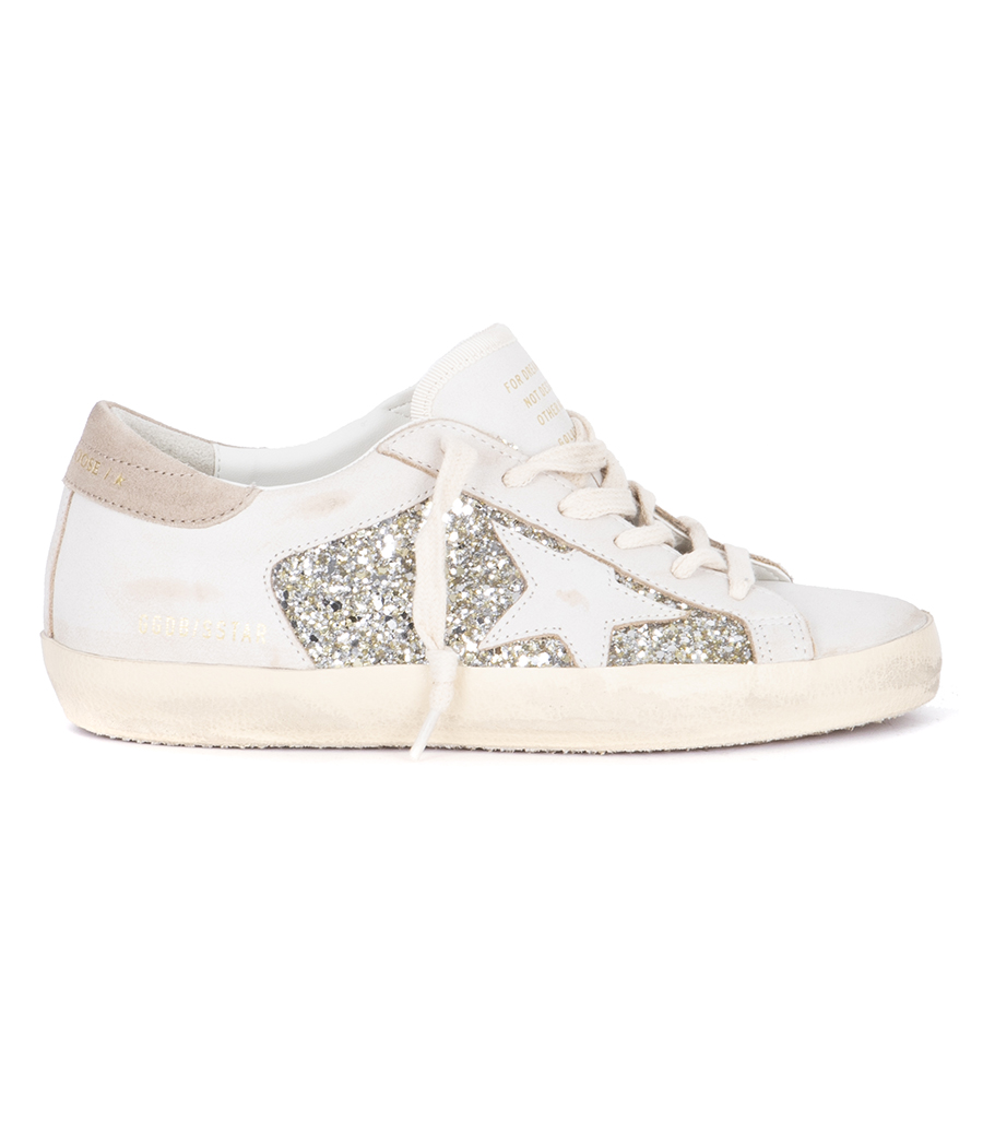 GOLDEN GOOSE  - WHITE LEATHER STAR SUPER-STAR