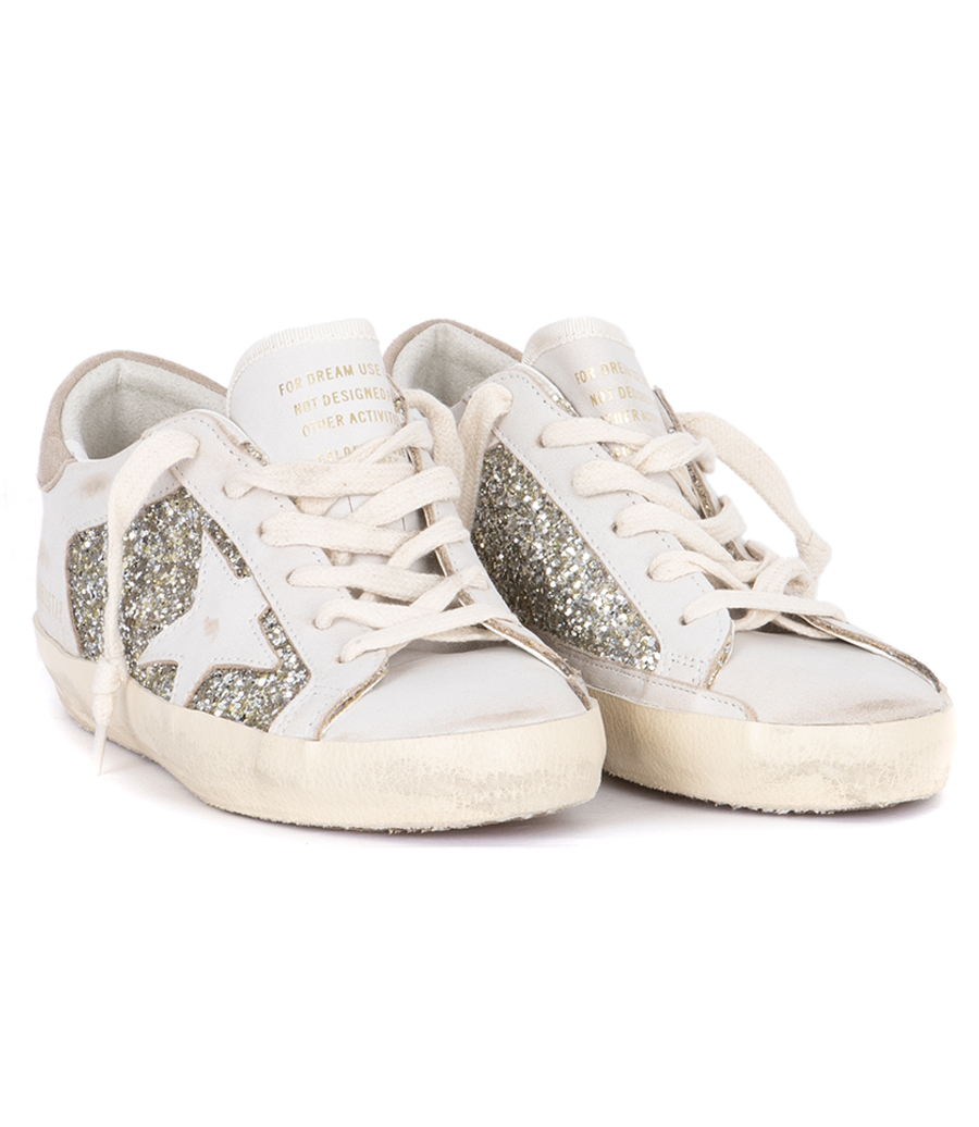 WHITE LEATHER STAR SUPER-STAR
