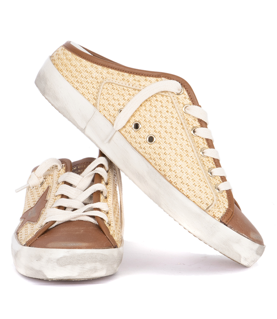 BROWN LEATHER STAR SUPER-STAR SABOT