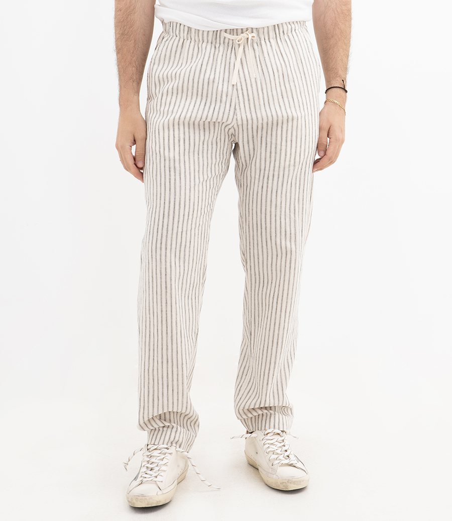 LINEN STRIPE JOGGY PANTS