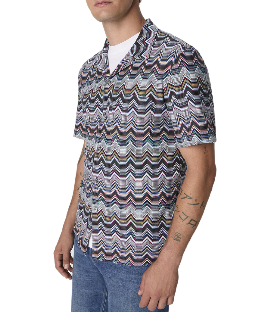GEOMETRIC ZIG ZAG BOWLING SHIRT