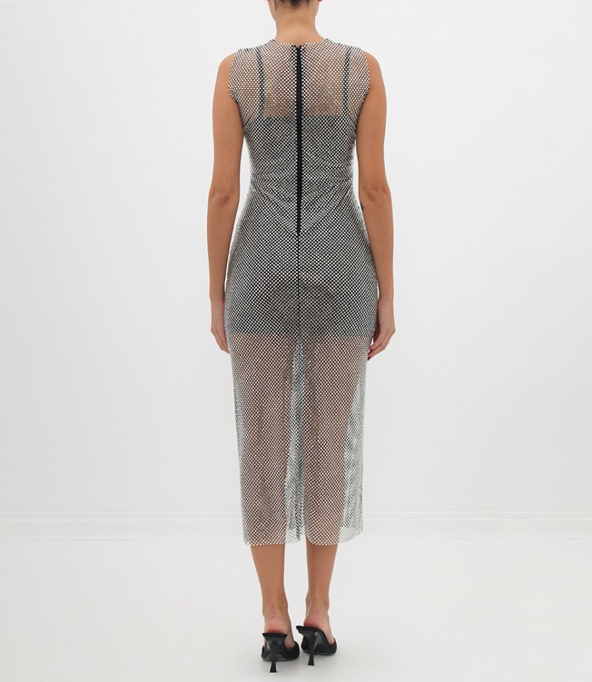 DRESS IN MESH WITH RHINESTONES