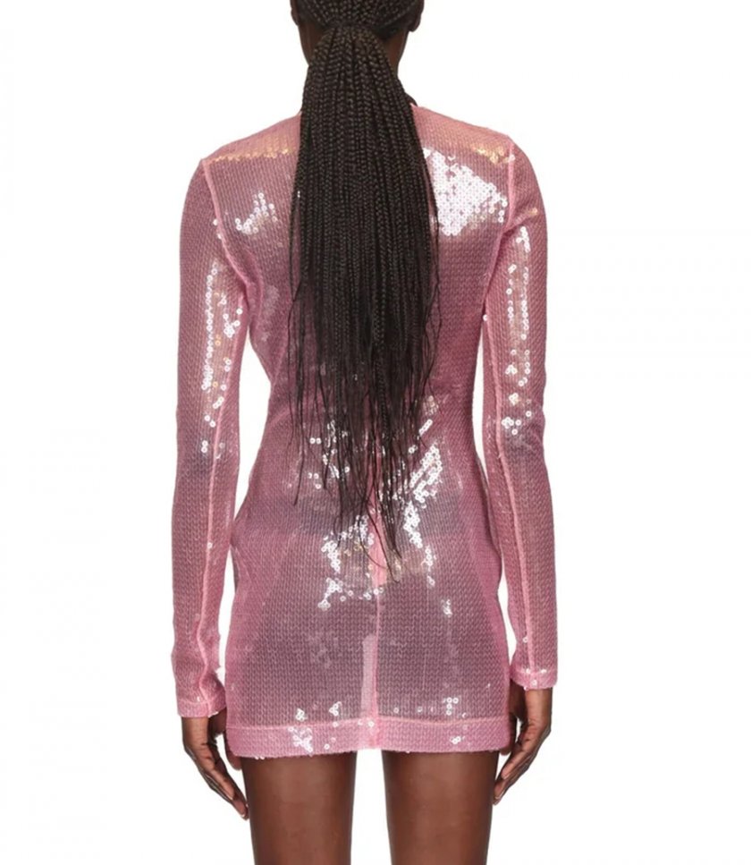 METALLIC COLLAR AND SEQUIN MINI DRESS