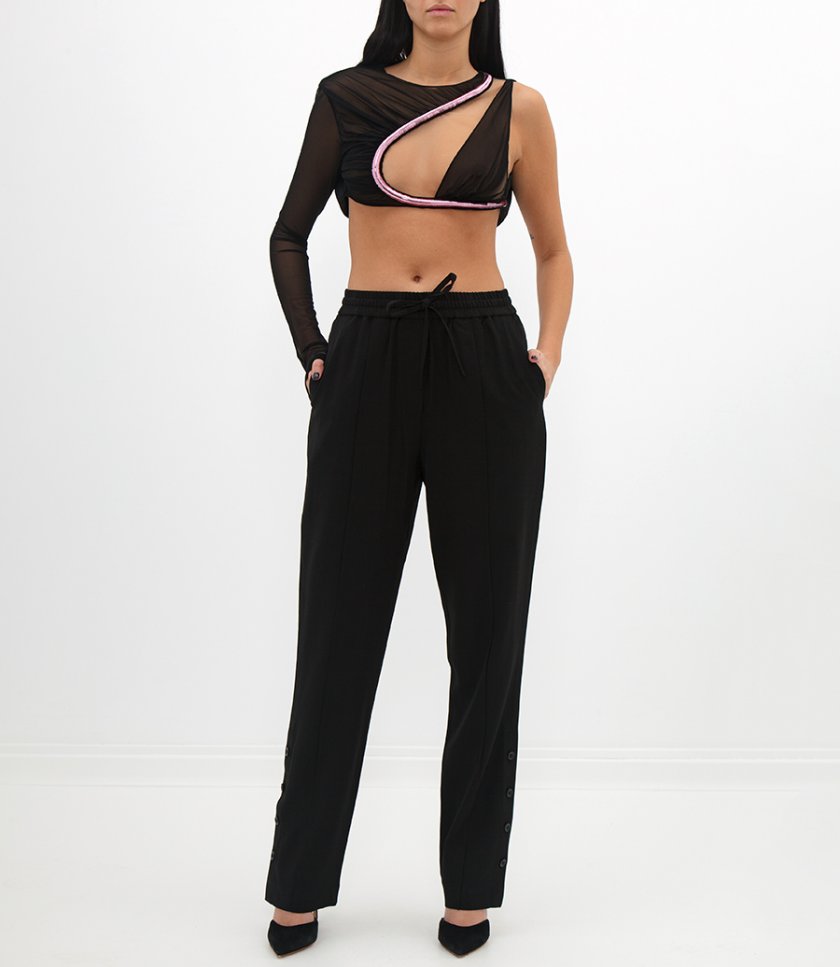 CROPPED ELASTIC WB PANT