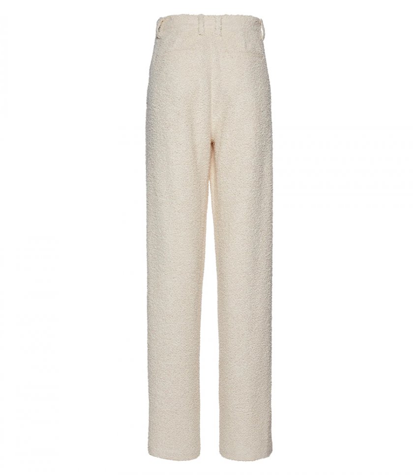 WIDE LEG BOUCLE PANTS