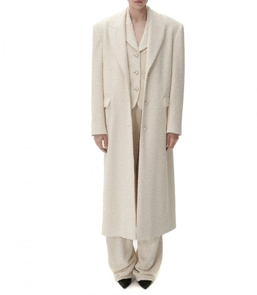WIDE LEG BOUCLE PANTS