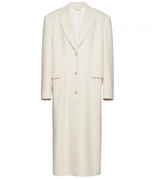 SINGLE BREASTED LONG COAT IN BOUCLE