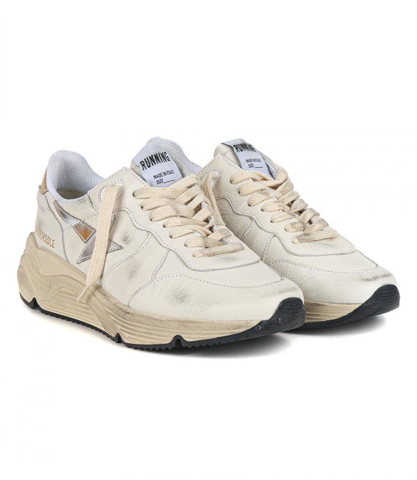 WHITE NAPPA RUNNING SOLE