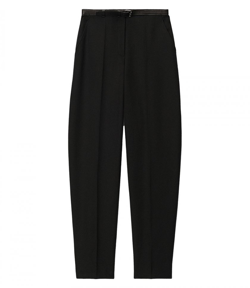 PANTS - LOW WAISTED TROUSER WITH LEATHER BELT