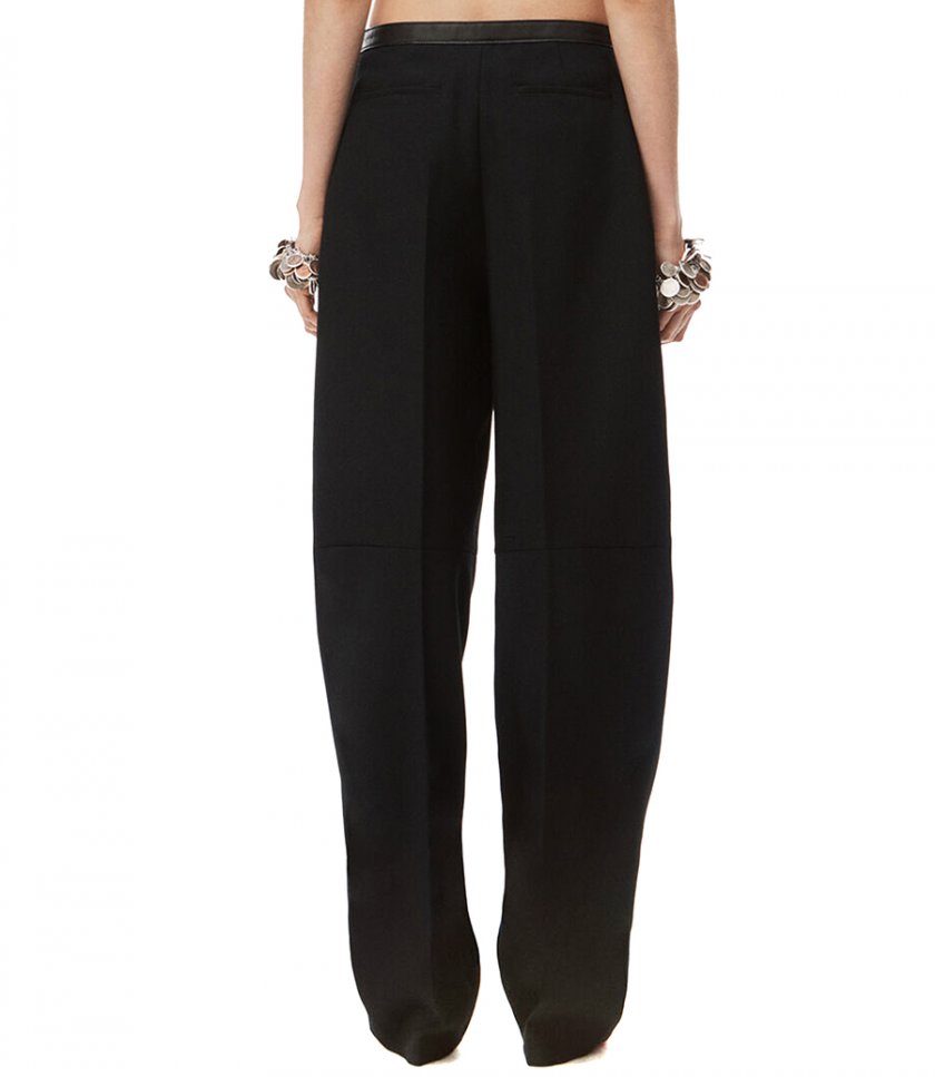 LOW WAISTED TROUSER WITH LEATHER BELT
