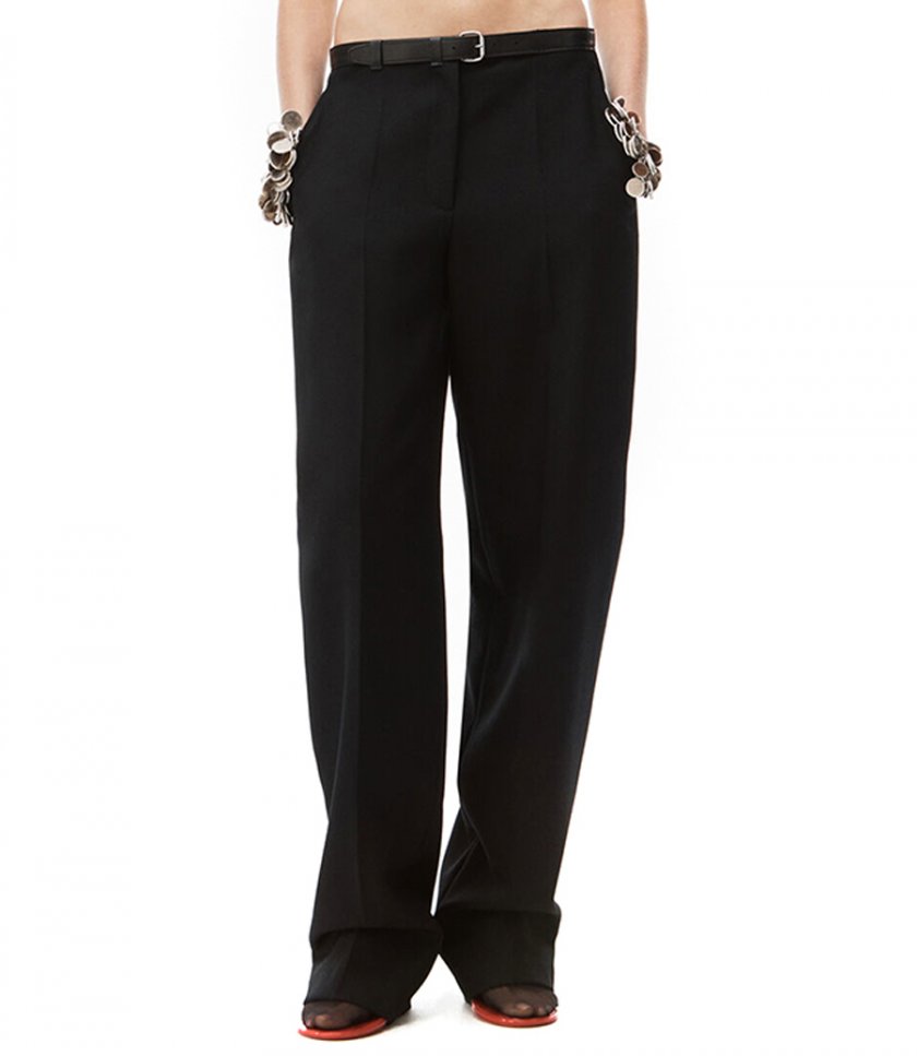 LOW WAISTED TROUSER WITH LEATHER BELT