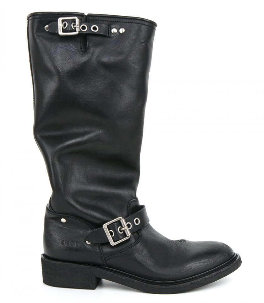 JUST IN - BIKER HIGH LEATHER BOOTS