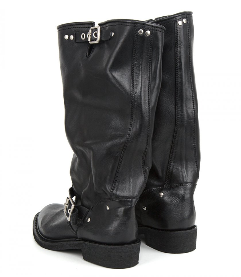 BIKER HIGH LEATHER BOOTS
