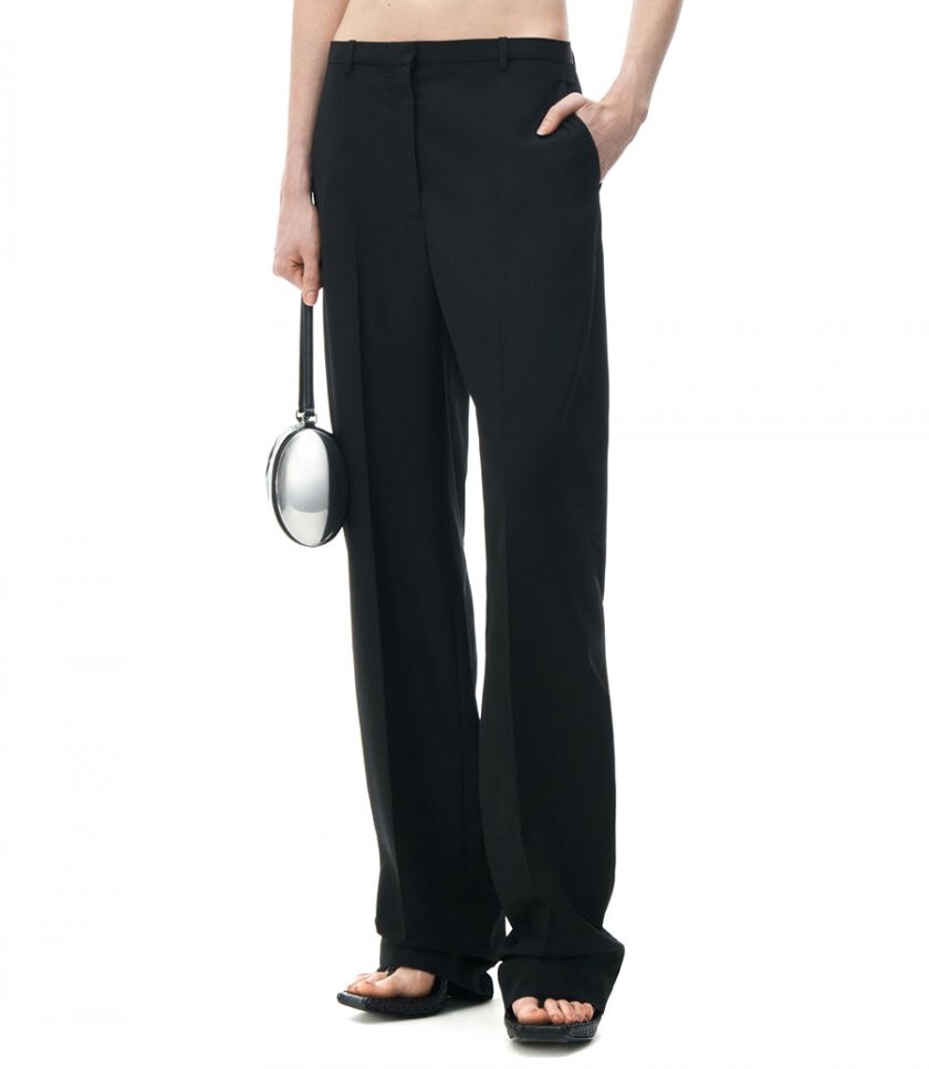 LOW WAISTED TAILORED TROUSER IN WOOL BLEND
