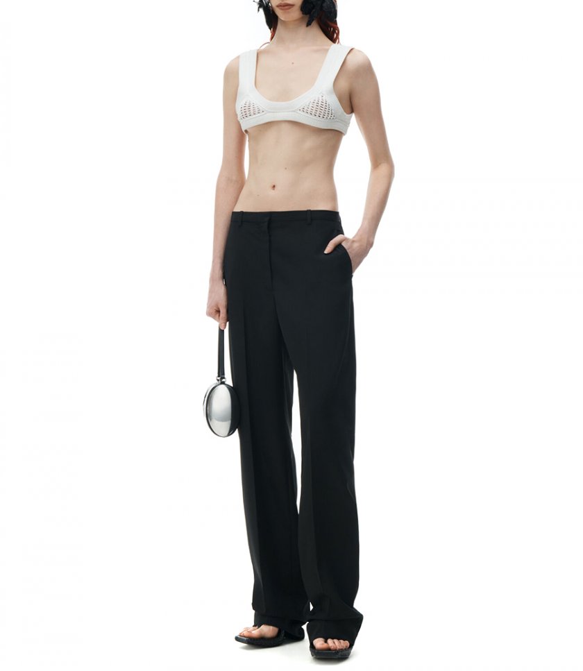 LOW WAISTED TAILORED TROUSER IN WOOL BLEND