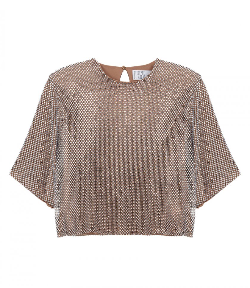 CLOTHES - OVERSIZED T-SHIRT WITH ALL-OVER MICRO RHINESTONES