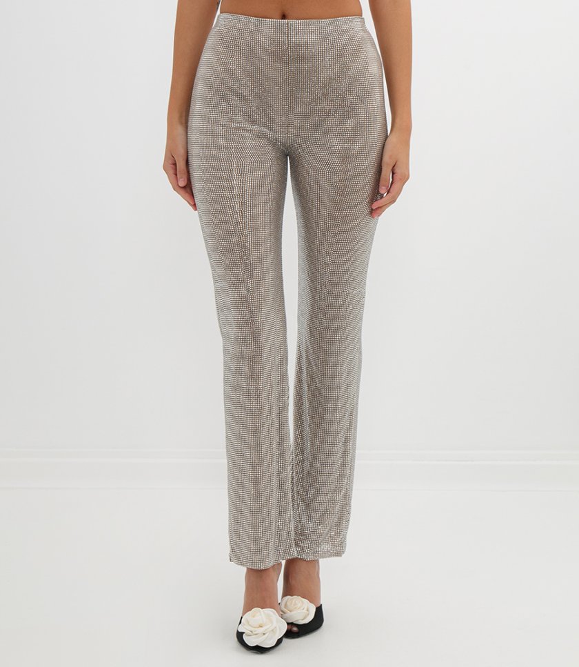PANTALONE TEMPESTATO DA MICRO STRASS ALL-OVER