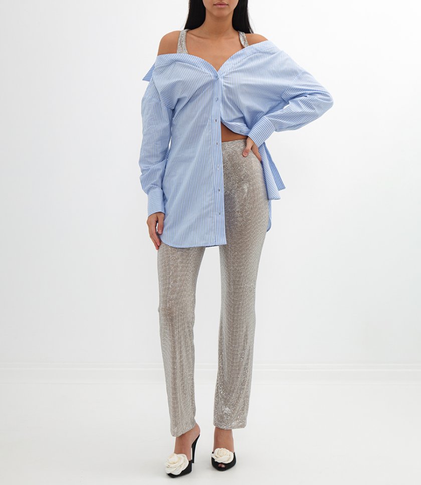 PANTALONE TEMPESTATO DA MICRO STRASS ALL-OVER
