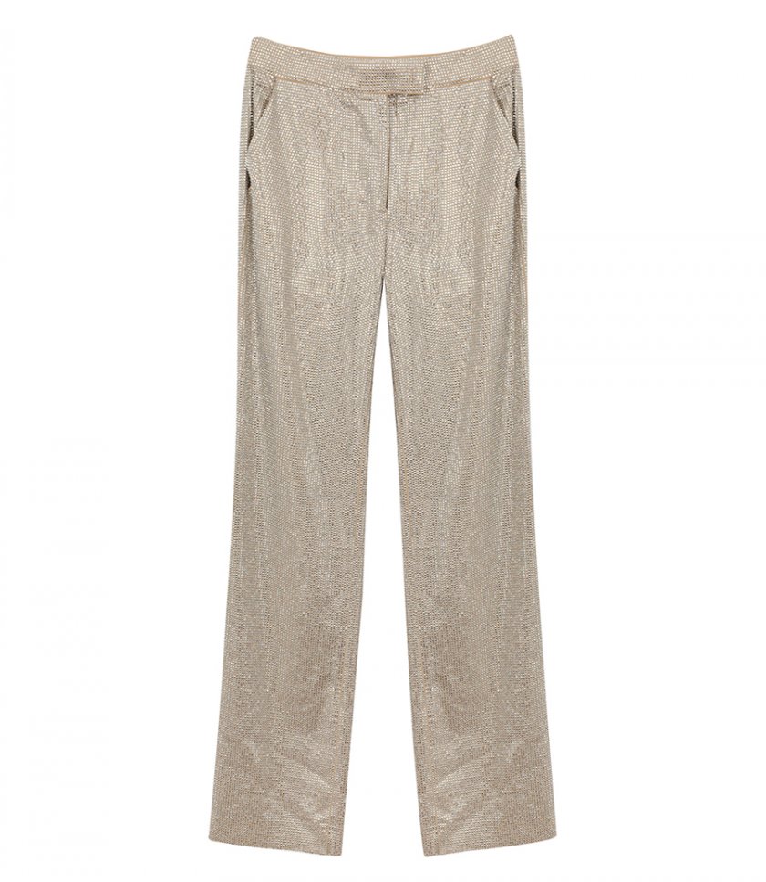 SALES - PANTALONE CON DECORAZIONE MICRO STRASS ALL-OVER
