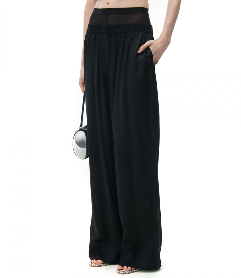 LAYERED BOXER PANT IN SILK CHARMEUSE