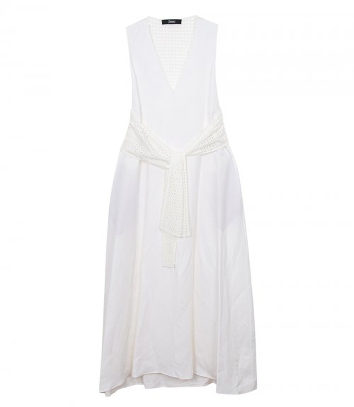 LIGHT VISCOSE AND SPRING LACE DRESS