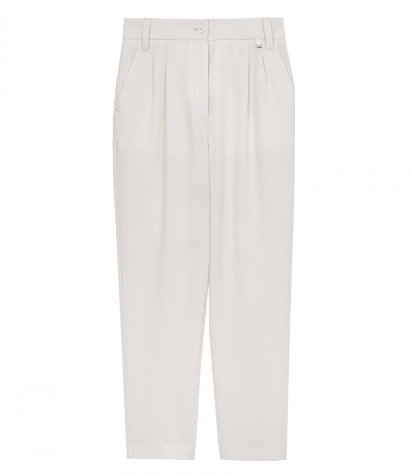 PANTS - PLEATED VISCOSE EFFECT TROUSERS