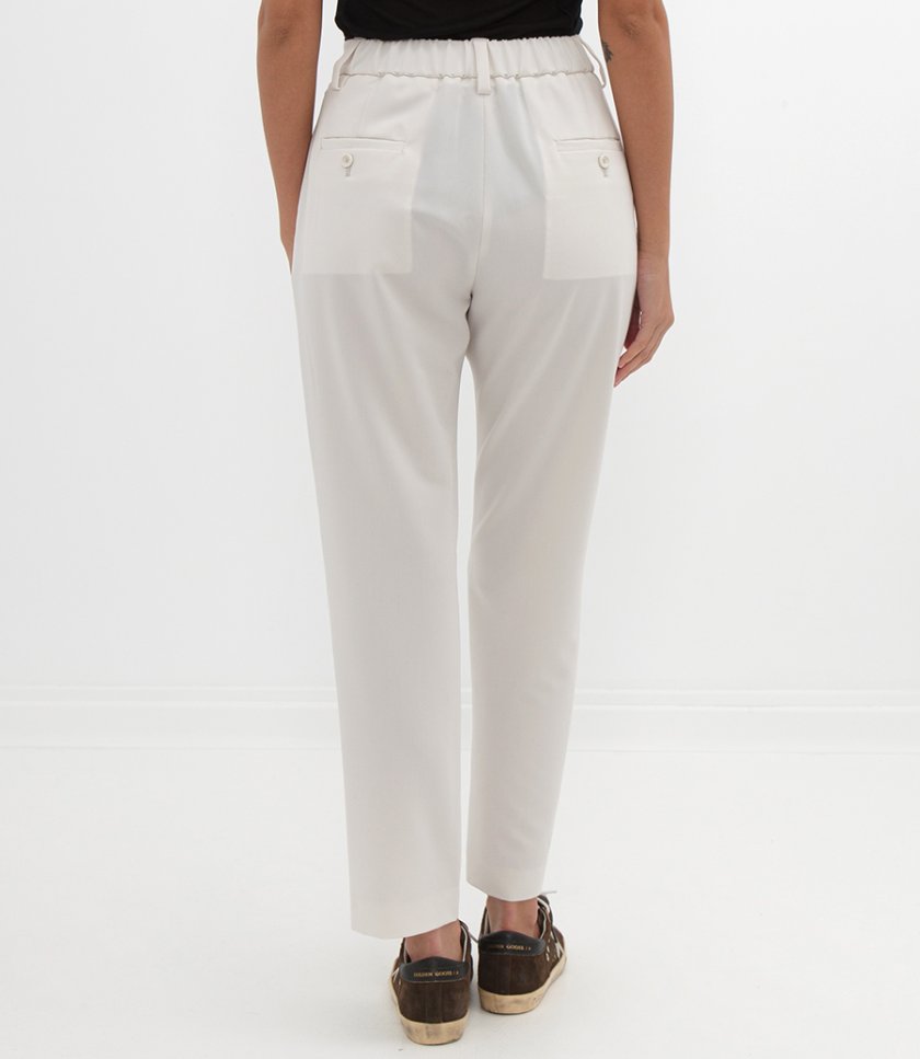 PLEATED VISCOSE EFFECT TROUSERS