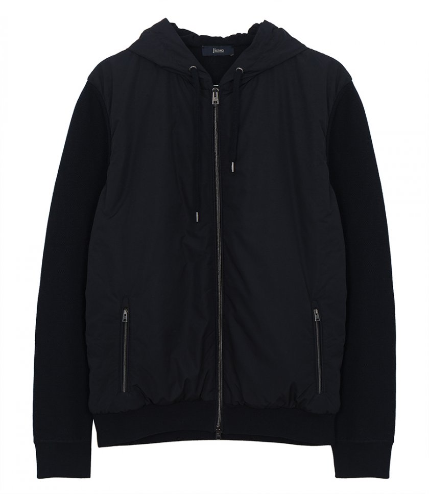 CLOTHES - PIQUE' KNIT AND NYLON JACKET