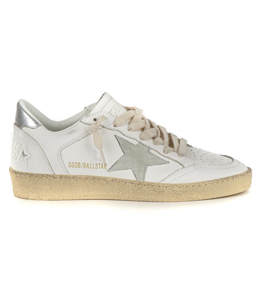 GOLDEN GOOSE  - WHITE ICE LEATHER BALL STAR
