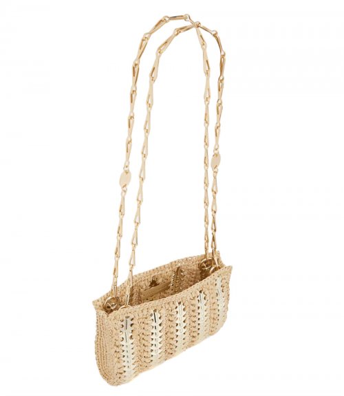 ICONIC NANO 1969 BAG IN RAFFIA EMBELLISHED WITH GOLD DISCS