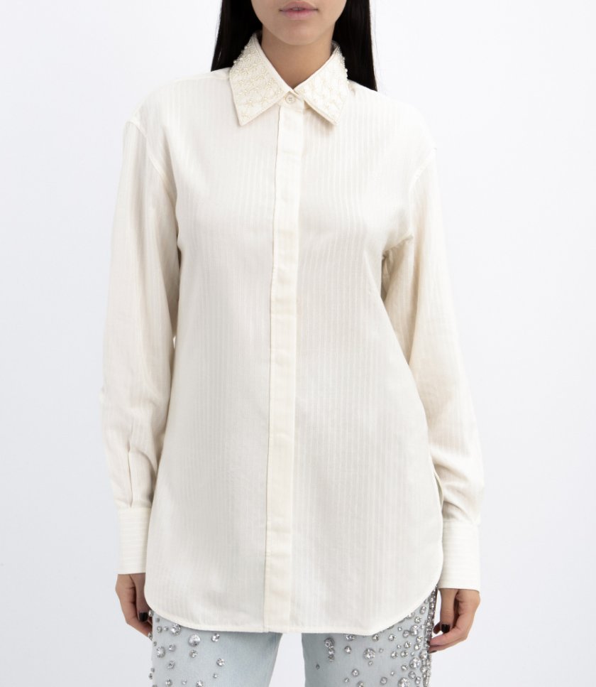 SHIRT IN VINTAGE WHITE WITH EMBROIDERY