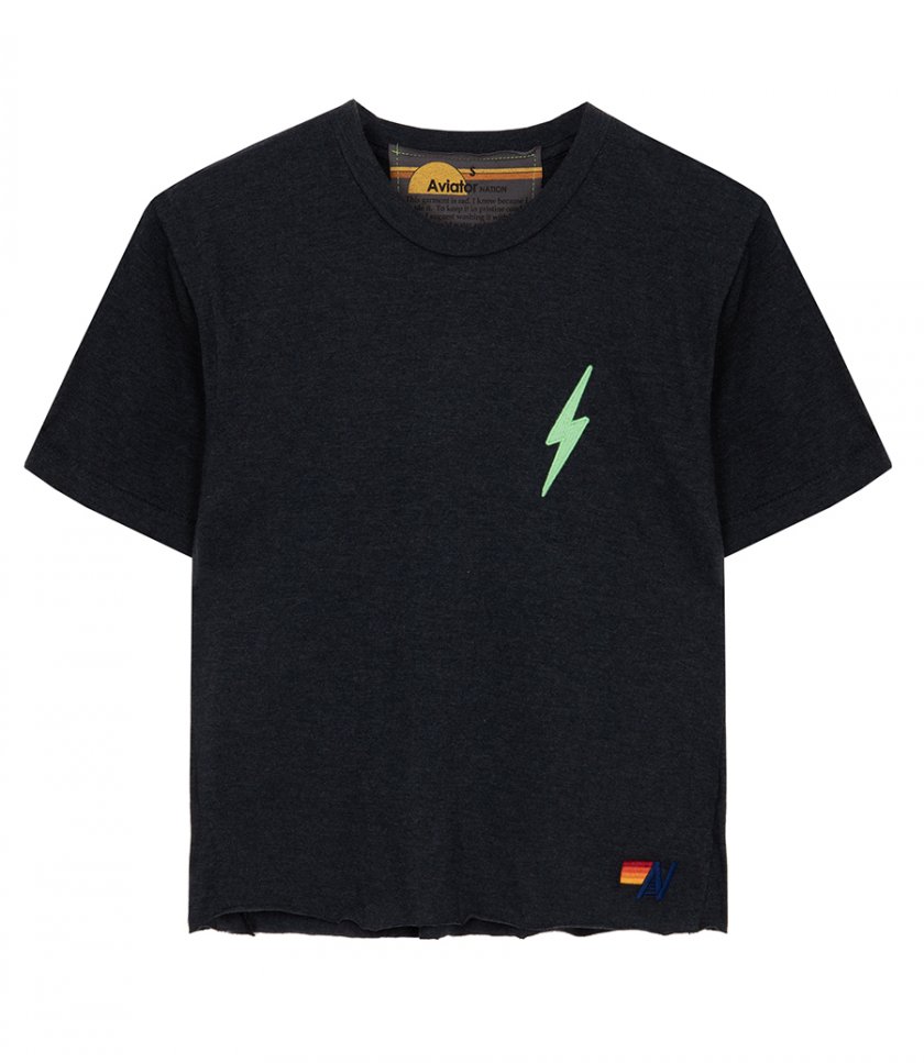 JUST IN - BOLT EMBROIDERY BOYFRIEND TEE